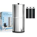 Purewell High-Capacity Gravity-Fed Water Filter System with 3 Purification Filters for Home, Camping, Travel, Outdoor Activities, and Emergencies, 2.9-Gallon Countertop Water Filter System