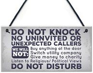 RED OCEAN Do Not Knock Disturb Polite Notice No Cold Callers Sales People Hanging Wall Door Plaque Sign Gift