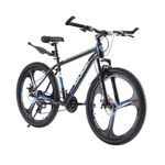 TRIOBLADE 27.5 Inch Mountain Bike 3 Spoke Wheels Mountain Bicycle 21 Speeds Shimano Disc Brake Bike 17.5 Inch Lightweight Aluminium Frame Bicycle for Adult Men Women (Black & Blue)