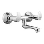 Ruhe® Vela Faucet/Tap | Vela Wall Mounted Double Lever Wall Mixer Non Telephonic Bathroom Faucet/Tap | with Wall Flange | Chrome Finish