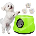 Automatic Ball Launcher for Dogs - Dog Ball Thrower with 3 Balls, Adjustable Distance 19-45FT, Interactive Fetch Toy for Small & Medium Dogs, Indoor/Outdoor Dog Exercise Toy - Green
