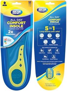 DOCTOR EXTRA SOFT All Day Comfort Triple Gel Trimmable Heel Support Insoles | Orthotic & Plantar Fasciitis | Breathable Heavy Duty Shock Absorption Cushion Sports Shoe Inserts for Men's Size 7-12 UK