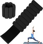 XIULIUU Wrist Weights Set, 2 Pack Adjustable Wearable Wrist and Ankle Weights, 450g Each, Waterproof and Sweatproof, Silicone Hand Weights for Run,Yoga,Dance,Walk,Sports (Black)