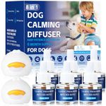 8 in 1 Dog Calming Pheromone Diffuser (2 Plug in + 6 Refills), Relief Anxiety, Storm Stress & Indoor Behavior Support, 180 Days Long Lasting Refill, Natural Odorless Safe Formula