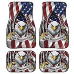 Biyejit American Flag Eagle Car Floor Mats Carpet for Sedan SUV Truck Universal-fit Front & Rear Seat Rug 4pcs All Weather Liners Protection, God Bless American Design