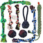 petyantra Large Dog Chew Toys, Tough for Aggressive Chewers Large Breed, Heavy Duty Dog Rope Toys Kit for Medium Dogs,5 Knots Indestructible, Cotton Puppy Teething Tug (Combo Super Barker)