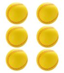 Linkin Sport Foam Baseball Softball Oversized Foam Training Ball 6pk (Yellow, Diameter-2.75in)