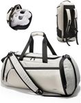 LUGGEX Gym Duffle Bag Backpack for Women Men, TDX01 Expandable Sports Gym Bag with Shoe Compartment, Wet Pocket, Water-Resistant Travel Duffel Bags Carry On Duffel Bag Backpack (TDX-Pro, Beige, 40L)