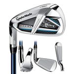 TaylorMade SIM MAX OS Irons, Graphite Shaft, Fujikura Ventus Blue, 4-PW, AW, Left Hand, Senior Flex