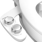WATERLACE Bidet Attachment for Toilet Seat Water Pressure - Non Electric Bidets Self Cleaning Sprayer - Dual Nozzle Bidet Attachments Toilets Spray - Adjustable Bidets Wash Butt Cleaner for Bathroom