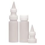 KitchenCraft KCICBOT Sweetly Does It Squeeze Bottle Icing Bags and Nozzles, Plastic, 70 ml, Set of 2, White, Large