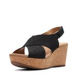 Clarks Women's Annadel Eirwyn Wedges, Black Nubuck, 8 M