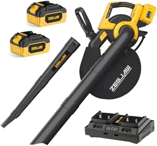 ZEGJAW Cordless Leaf Blower & Vacuum, 3-in-1 Leaf Vacuum Mulcher with Bag, 40V 330CFM Battery Leaf Blower with 2x4.0Ah Battery & Charger for Lawn Care, 5-Speeds Variable Control