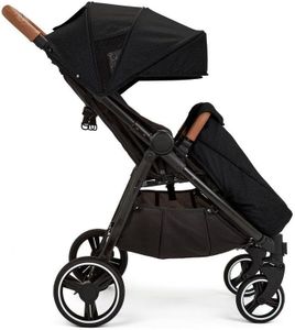 Ickle Bubba Venus Prime Double Stroller – Twin Pushchair, Black, Newborn Cocoon, Rain Cover, UPF 50+ Hoods