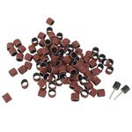 Hetkrishi Imported 51pcs 1/2" Sanding Drum Sleeves with 2 Rubber Mandrel Bands Set Rotary Tool