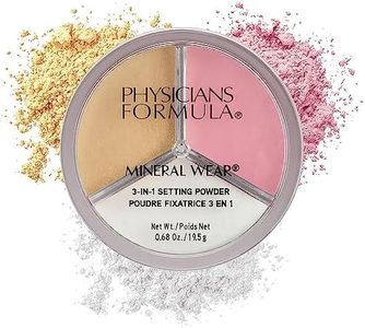 Physicians Formula Polvo Fijador Mineral Wear 3 en 1, Polvo Fijador Mineral Translúcido para Fijar, Iluminar y Contornear el Maquillaje, Acabado Impecable