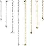 D-buy 8 Pcs Necklace Extender Gold and Silver Plated Bracelet Extender Extender Chain Set 4 Different Length: 6 inch 4 inch 3 inch 2 inch (4 Gold, 4 Silver)