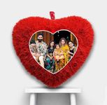 MUKESH HANDICRAFTS Fur Personalized Gifting Photo Cushion for Boyfriend Girlfriend Husband Wife on Occasions Valentine's Day Birthday Heart 15x17 inch, Red (PC31)