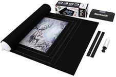 Becko Puzzle Roll Jigsaw Storage Felt Mat with Frame Lines, Jigroll Up to 1,500 Pieces, Environmental Friendly Material for Jigsaw Puzzle Player, Box with Drawstring Storage Bag
