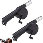 SquEqu 2 Pack Hand Crank Air Blower Portable Manual Handheld Fire Blowing Tube Bellow Flame Boost Fan for Outdoor Barbecue BBQ Grill Stove Picnic Hiking Camping Campfire Starter