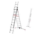 Hailo 9309-507 Profilot 2018 Aluminium Combination Ladder, Silver