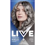 Schwarzkopf LIVE Urban Metallics, Dusty Silver Permanent Hair Dye U72, Long Lasting Silver Hair Dye, Silver Hair Colour Dye Infused with Coconut Oil for Shiny Hair