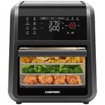 Chefman Air Fryer Oven - 12-Quart 6-in-1 Rotisserie Oven and Dehydrator, 12 Presets with Digital Timer and Touchscreen, Family Size XL Airfryer Countertop Convection Oven, Dishwasher-Safe Parts, Black