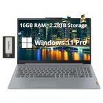 Lenovo IdeaPad Slim 3 15.6" FHD Laptop for Everyday Use, AMD Ryzen 7 7730U, 16GB DDR4, 2.28TB Storage(2TB SSD + 288GB Docking Station Set), AMD Radeon Graphics, Wi-Fi 6, HDMI, Windows 11 Pro, Gray