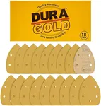 Dura-Gold Premium Mouse Detail Sander Sandpaper Sanding Sheets - 1500 Grit (Box of 18) - 5 Hole Pattern Hook & Loop Triangle Mouse Discs - Woodworking Wood Crafting, Automotive Color Sanding Polishing