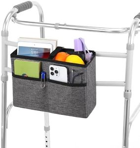 Rhino Valley Walker Basket, Large Capacity Basket for Walkers with Multi Pockets, Hand-free Carry Pouch Storage Bag Walker Accessories for Universal Walkers for Seniors, Gray