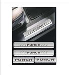 JM AUTO Punch Sill Plate/Door Foot Step in Stainless Steel.(Set of 4 Pcs)