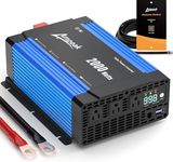 Ampeak 2000W Power Inverter Conversion Efficiency 89.37% Modified Sine Inverter 12V DC to 120V AC Built-in 40A*10pcs Fuse 3AC Outlets Dual 5V/3.1A USB Ports 12V Inverter for Vehicles