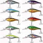 Fishing Lures with Two Treble Hooks Hard Minnow Trout Walleye 3D Fishing Eyes Life-Like Swimbait Bass Crankbait Saltwater Fishing