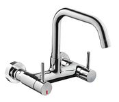 KOHLER Cuff 37315IN-4-CP Dual Handle Wall Mounted Premium Kitchen Faucet with Mixer