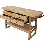 60" Wooden Workbench with 4 Drawer 
