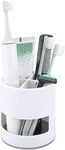 Lakifmo Toothbrush Holder, Ventilated Mould-Proof Toothbrush Caddy, Tough Small Toothbrush Pot Stand for Easy Bathroom Storage, White