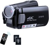 Ordro 4K Video Camera Camcorder, IR Night Vision Vlogging Camera for YouTube, 3.0 Inch IPS Screen 30X Zoom Camcorders Camera with Remote Control and 2 Batteries.