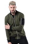 fanideaz Cotton Fleece Bomber Standard Length Jackets With Full Sleeve For Mens_Olive_Xl