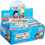 Dress Up America Face Paint Kit - Face and Body Paint Crayons - 12 Piece Set Halloween Makeup for Kids and Adults