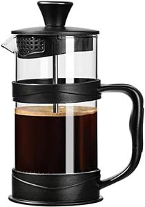 PARACITY French Press Coffee/Tea Maker, Camping Mini Coffee/Tea Press of 304 Stainless Steel Filter and Heat Resistant Glass, Cold Brew Coffee Maker 11.8OZ for Travel& Home Gift(Black)