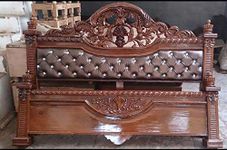 CLASSIC WOOD & CRAFT King Size Teak Wood Bed in Minimalist Carving Work for bedrooms/Teak Wood Bed/Carving Bed/Wooden Bed/King Size Bed.
