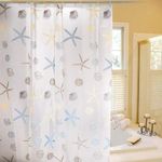 Cozyswan Elegant PEVA Shower Curtain with Plastic Hook for Bathroom 180 cm x 180 cm