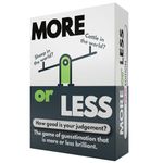More or Less First Edition Card Game - How Good Is Your Judgement? 2 Players + | Secret Santa or Stocking Filler for Him or Her | For Kids, Teens & Adults | Play Anywhere | Age 12+