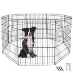 30-inch Dog Pen Exercise Pen Indoor & Outdoor Pet Fence Metal Foldable Playpen for Small Dogs Kittens Rabbits, 8 Panels