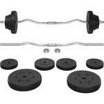 Yaheetech Barbell Weight Set 20KG Heavy Strength Training Bars Set Adjustable Dumbbell Weight Bar Home Gym Weight Lifting Training