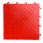 Big Floors RaceDeck Diamond Plate Design, Durable Interlocking Modular Garage Flooring Tile (48 Pack), Red