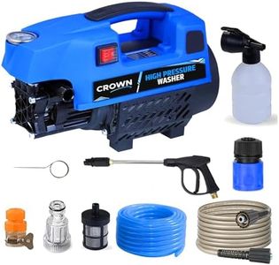 Crown High Pressure Washer, Car Washer, 2100 Watts Motor, 185 Bars, 10 L/Min Flow Rate, 8 Meters Outlet Hose, Portable, Car, Bike & Home Cleaning, Blue