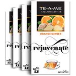 TE-A-ME Rejuvenate Orange Ginger Tea, 25 Bags (Pack of 4) | Fruit Tea | Sugar Free | 100 Tea Bags