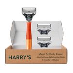 Harry's Razors for Men, 1 Handle (Ember) and 3 Razor Blade Refills with German Engineered 5-Blade Technology, Stocking Stuffer For Men