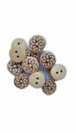 Ekta Enterprise Maple Small Flower Designed Wooden Button Dia. 12mm, 2 Holed Buttons for Clothing, Designer Collection of Ethnic Ware, Sewing, DIY Art and Craft Pack of 100